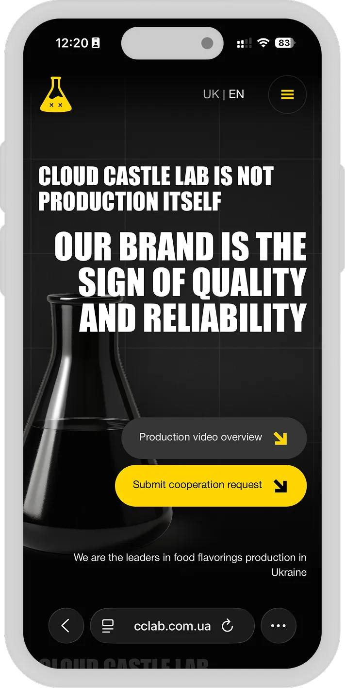 Cloud Castle Lab — Corporate Platform for Food Flavoring Leader — screen 1