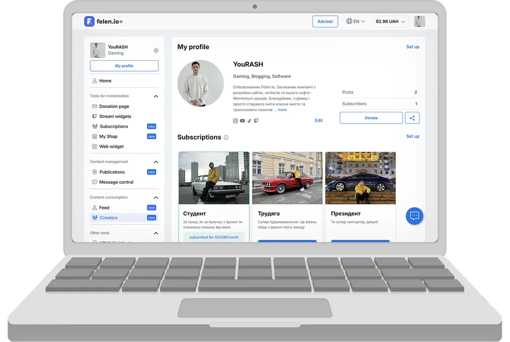 Felen - Global Content Monetization Platform — project tasks